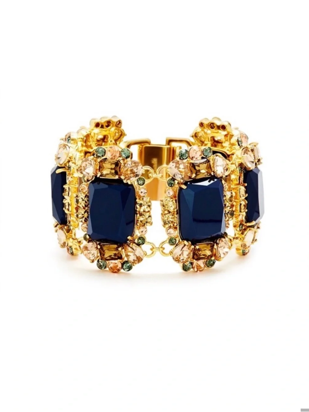 kate spade Gold-Tone Bracelet w/Navy, Champagne & Green Crystals - Picture 1 of 1